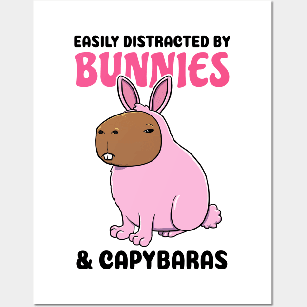 Easily Distracted by Bunnies and Capybaras Wall Art by capydays